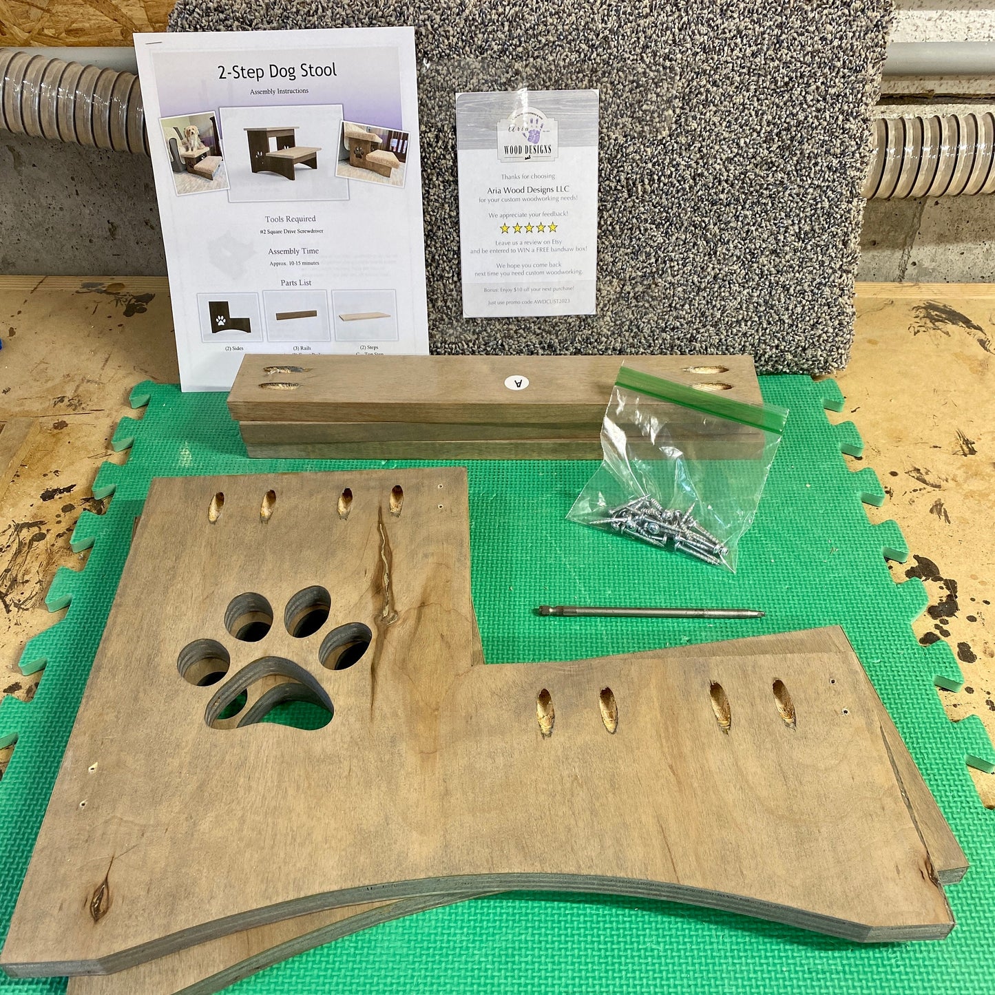 Personalized 15 Inch Pet Steps for Dogs Handcrafted and Made-to-Order Helps with arthritis joint pains hip dysplasia