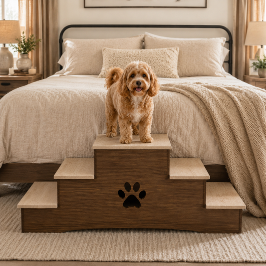Double-Sided 23 Inch Pet Steps with Hidden Storage