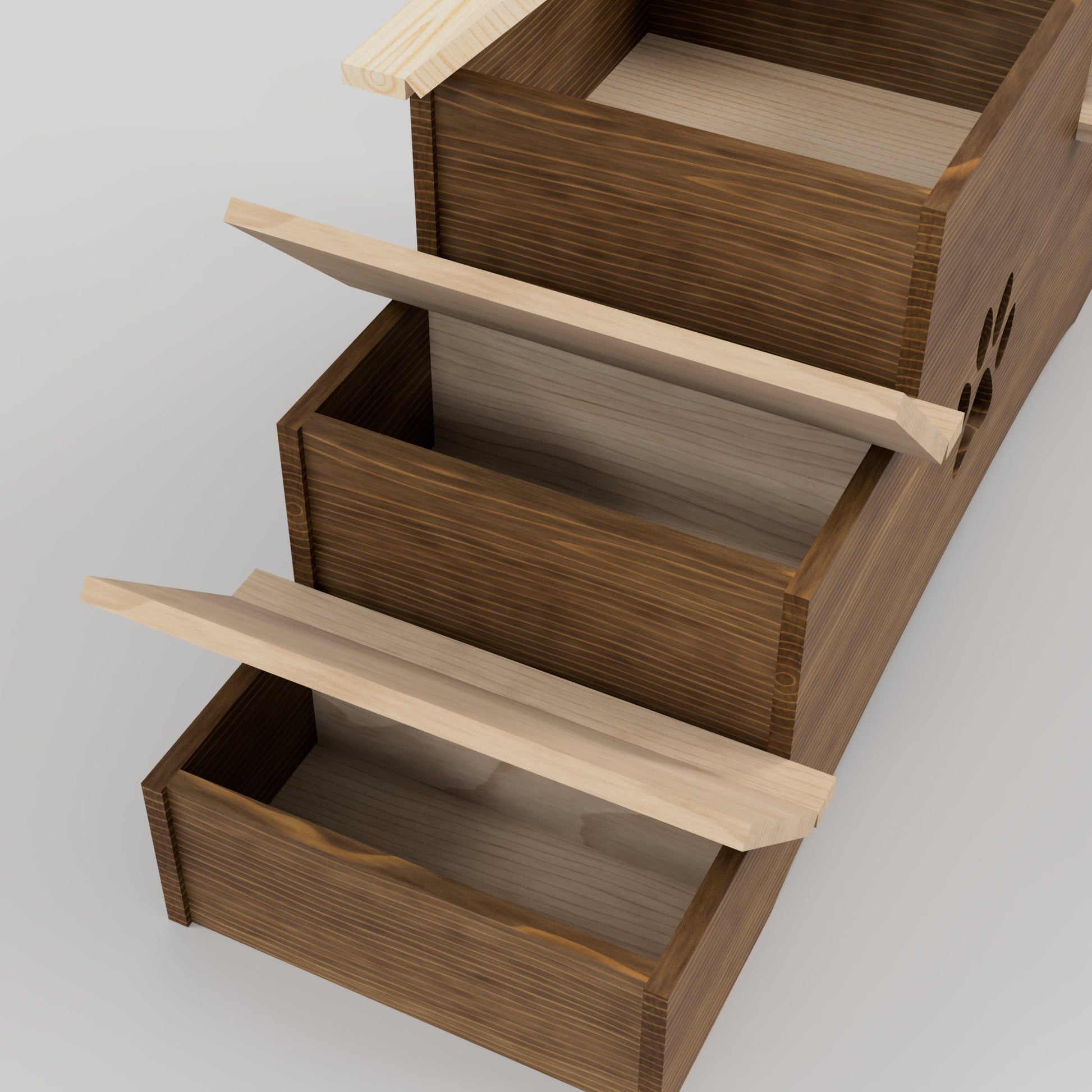 Double-Sided 23 Inch Pet Steps with Hidden Storage