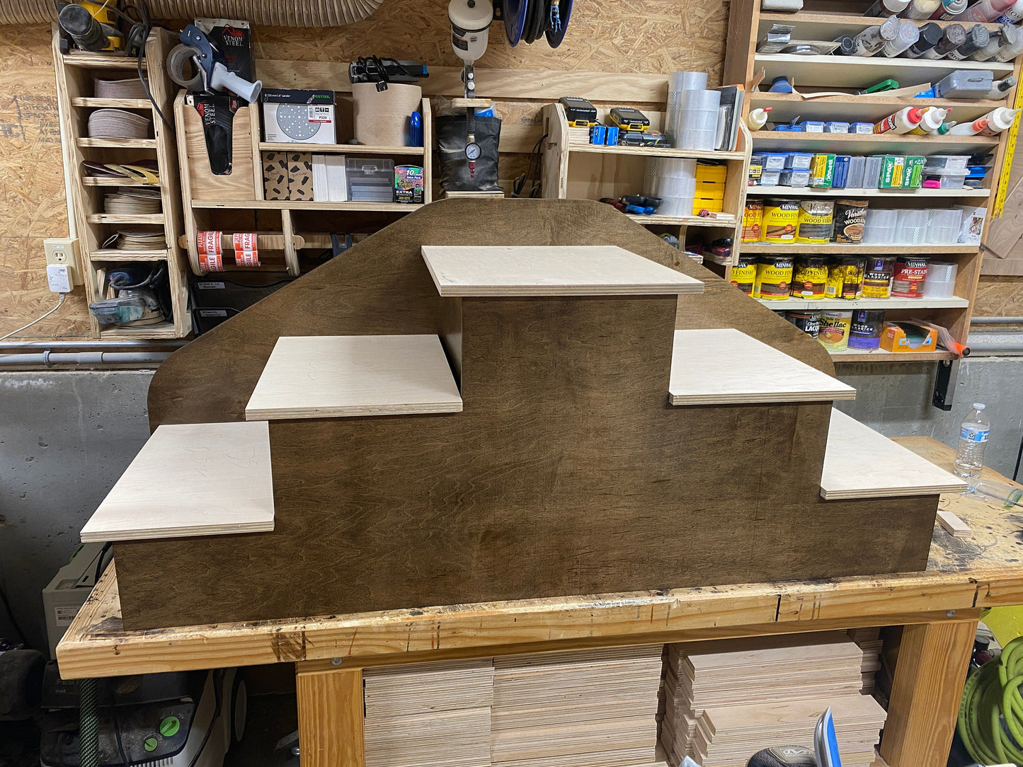 Double-Sided 24 Inch Wooden Pet Stairs with Blanket Chest